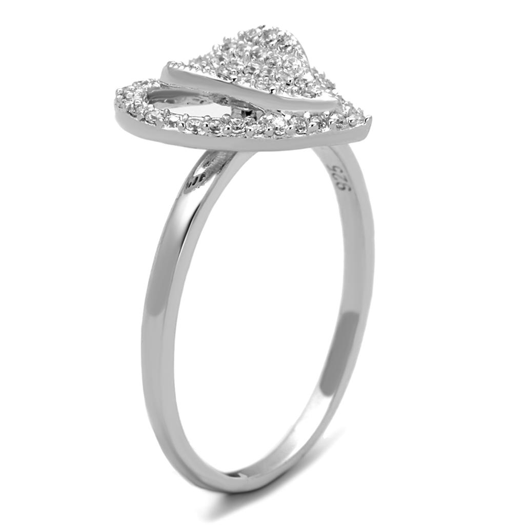 TS192 Rhodium 925 Sterling Silver Ring with AAA